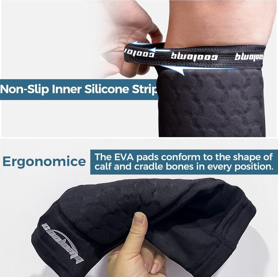 COOLOMG Soccer Shin Guard Sleeves with Foam