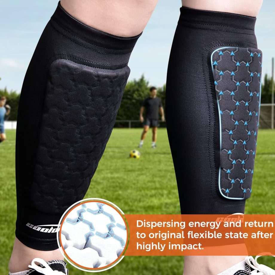 COOLOMG Soccer Shin Guard Sleeves with Foam