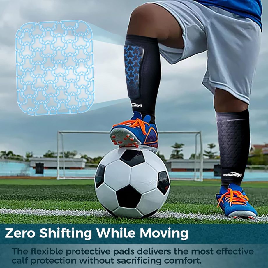 COOLOMG Soccer Shin Guard Sleeves with Foam